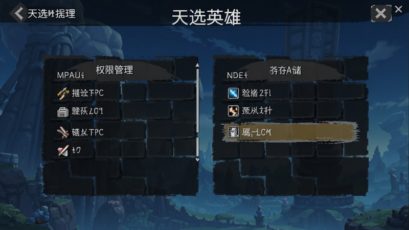 天选英雄设置菜单界面截图,显示权限管理与存储选项