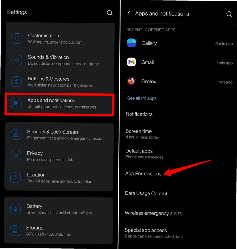 Aurabi android app permissions settings