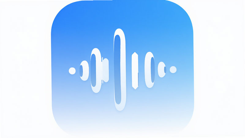 ����AI�������� app icon design, minimalist style, blue and white gradient background, clear voice wave graphic, modern UI, high resolution, clean lines, no text, centered layout, professional software interface, flat design, vector art