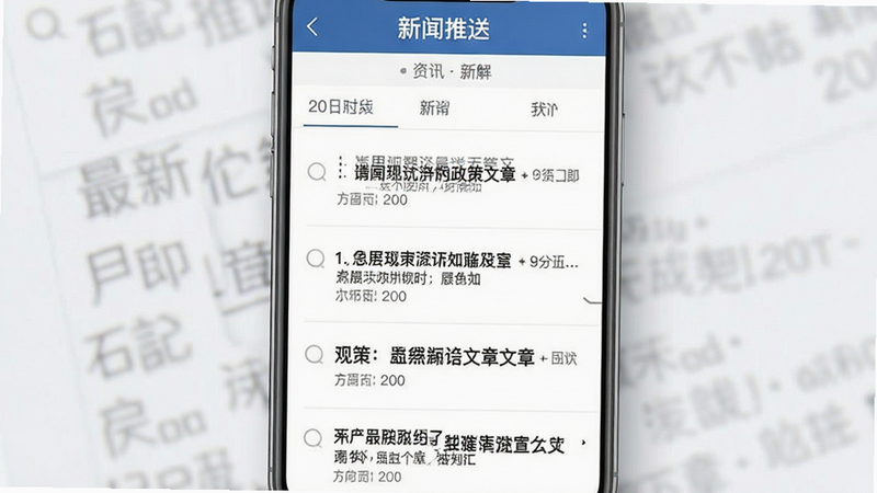 新闻推送界面,主体为列表展示最新政策文章,布局为垂直滚动,排版简洁,风格为资讯类,细节包含日期和标题,画质干净