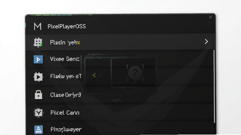 PixelPlayerOSS 设置菜单截图,深色主题,清晰文字列表,简洁图标