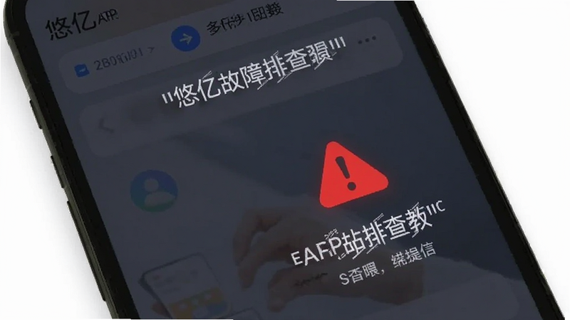 悠亿APP故障排查教程,手机屏幕显示错误代码,红色警告图标,简洁文字说明