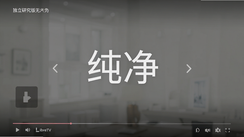 LibreTV独立研究版无广告界面预览,主体为视频播放区域,布局为全屏,排版极简,风格为极简主义,细节为无横幅无弹窗,画质高清干净无多余元素,文字显示