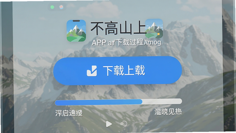 ����һ��չʾ������ɽ�ϡ�APP���ع���ʾ��ͼ������Ϊ���ذ�ť�ͽ����������־��У��Ű�����ִ�UI���ϸ�ڰ���ͼ������֣����ʸ���ɾ��޶���Ԫ��