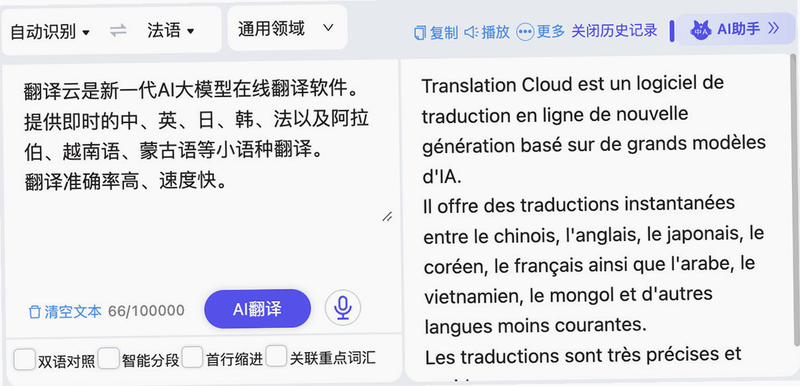法语翻译 在线 vs 离线 对比图