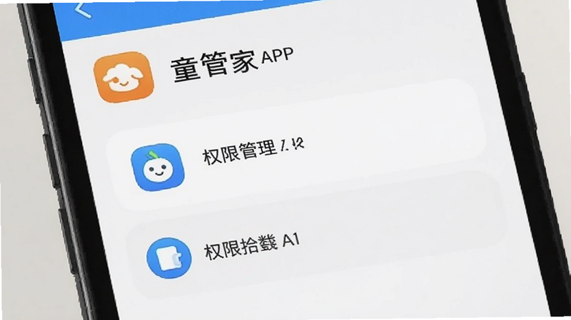 ͯ�ܼ�APP���ò˵����棬��ʾȨ�޹���ѡ����ͼ��