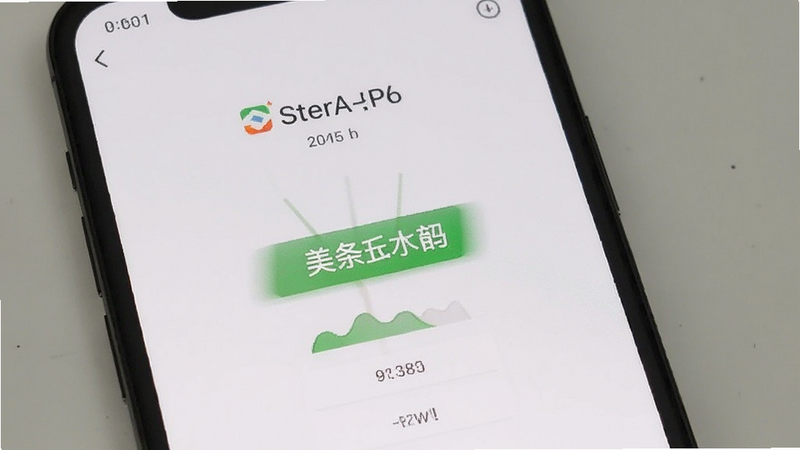 手机屏幕显示美条街APP运行状态,背景为简洁的白色界面