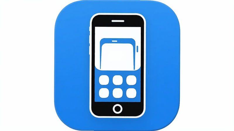 ClearPhone-1.2 app icon, clean white background, minimalist design, blue and white color scheme, simple phone interface, high resolution, vector style, no text