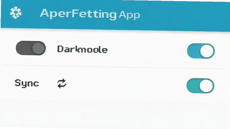 PaperForge app settings menu on Android, showing toggle switches for dark mode and sync, clean UI, clear labels