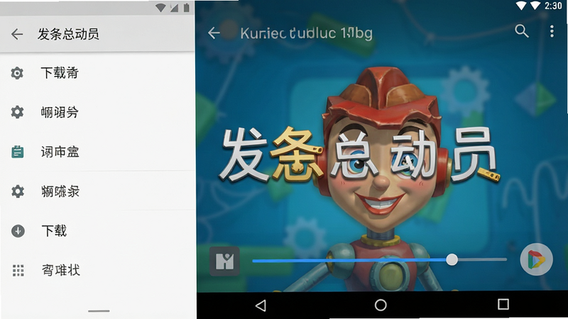发条总动员手机安装界面,显示下载进度条,背景为简洁的安卓系统设置页面,文字“发条总动员”清晰,风格现代
