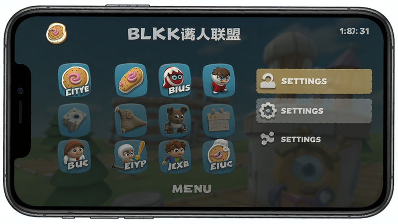 饼干人联盟 手机界面截图,显示游戏主菜单与设置选项,图标清晰,文字可读,简洁明了,无水印