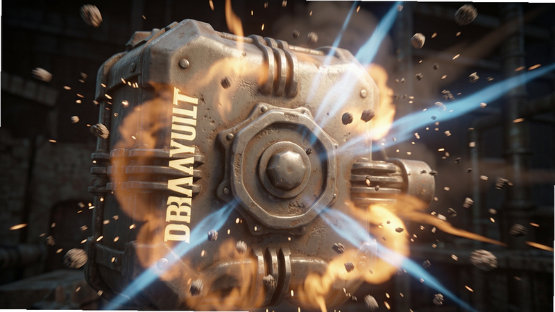 BombVault explosion effect close-up, detailed particles and light effects, smooth animation frame, high quality graphics