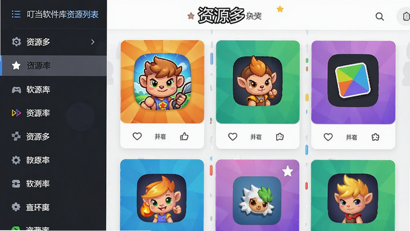 ������������Դ�б����棬�����������Ҳ��ٲ�ʽ��Ƭչʾ��������Ϸͼ�������ͼ�꣬ɫ�ʷḻ��UI����������
