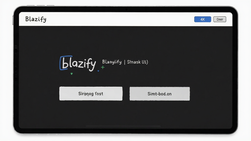 Blazify minimalist UI screenshot, flat design, simple buttons, white background, clean layout, modern aesthetic, 4k