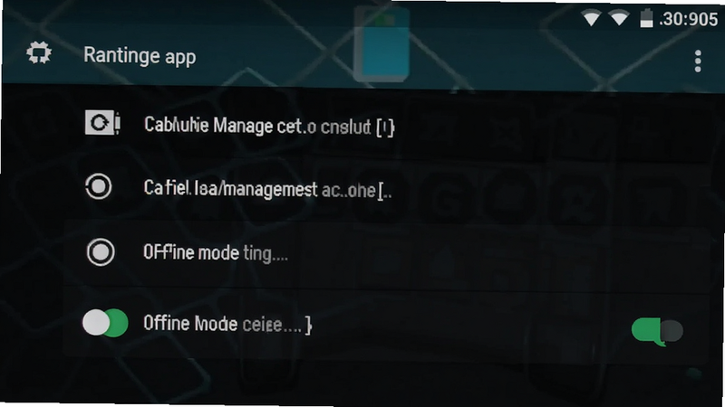 Ranobe app settings screen, cache management options, offline mode toggle, simple icons, android style