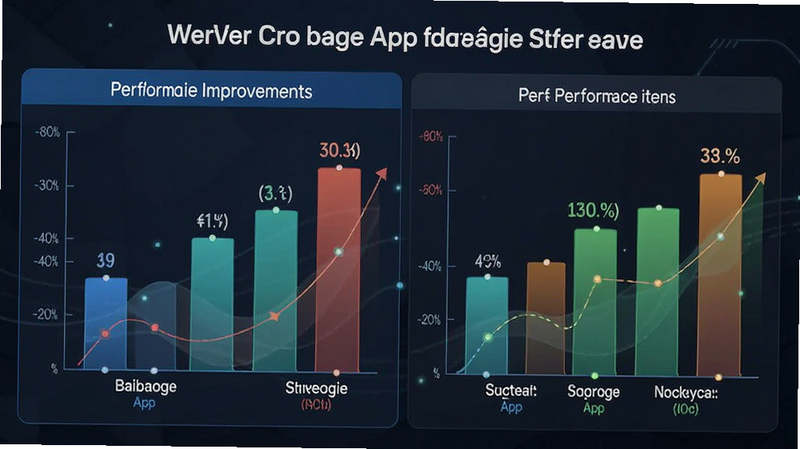 star baoge app version comparison chart, bar graph showing performance improvements, clean infographic style