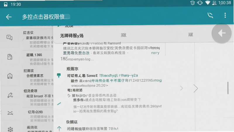 多控免费点击器权限设置截图,显示安卓设置菜单中的无障碍服务选项,文字清晰,界面干净