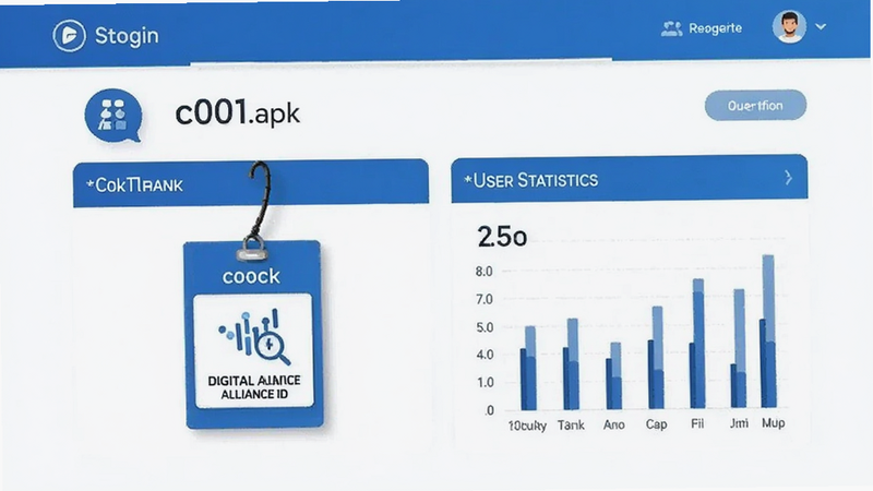 user profile page of c001apk showing digital alliance ID badge and user statistics, modern UI design, blue and white theme, clear text labels