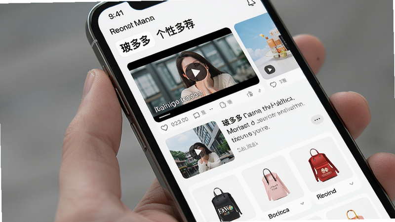手机屏幕展示“玻多多”的个性化推荐流,包含视频、文章、商品等多种内容形式,界面滚动流畅,顶部有“为你推荐”标签,突出“玻多多”字样,布局紧凑,画质高清,无杂乱元素