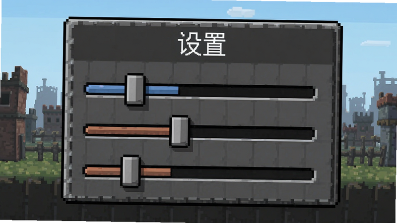 像素危城设置界面,画质选项调整,像素风格UI,文字显示