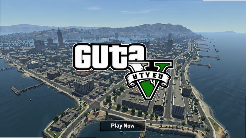 GTA V 游戏主界面预览图,洛桑杰斯市全景背景,中央显示