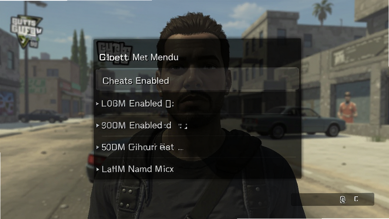 GTA V 作弊菜单截图,显示