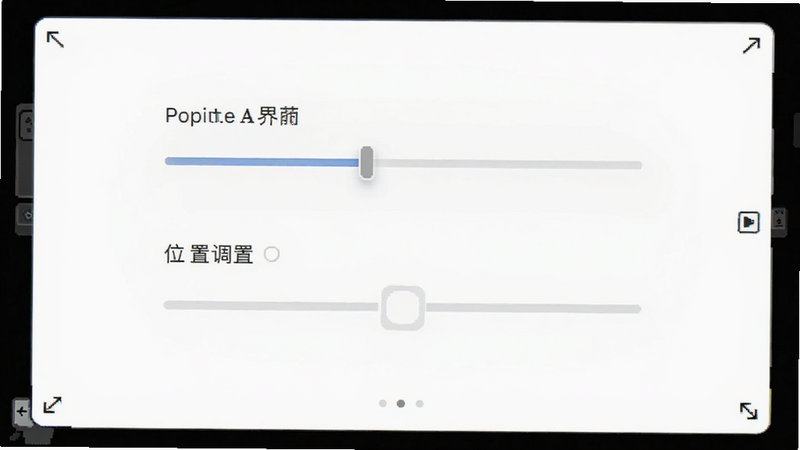 悬浮提示器设置界面截图,主体为透明度滑块和位置调整选项,背景为纯白色,风格极简UI设计,细节包括图标箭头指向屏幕边缘