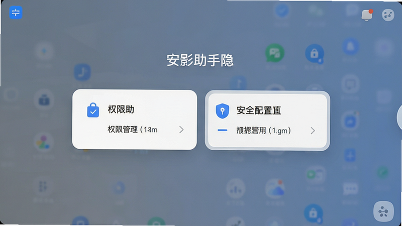 投影助手隐私设置界面,展示权限管理选项,文字