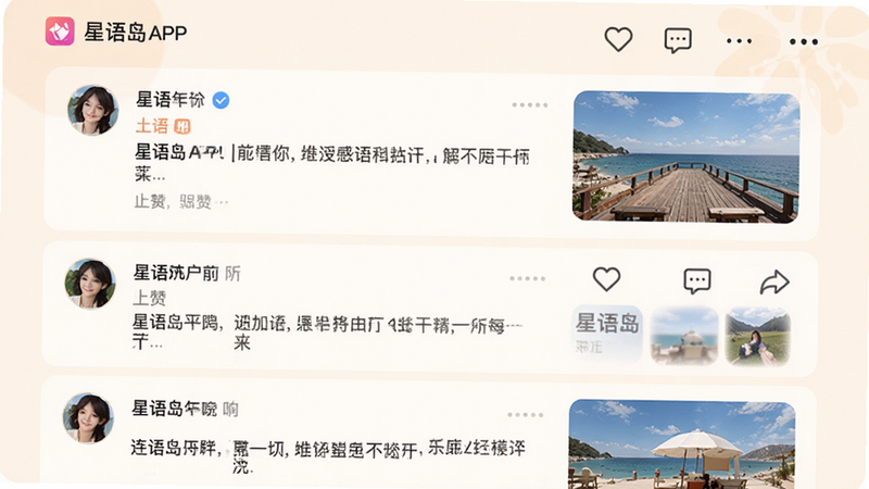 ����Ϊ���ﵺAPP�������������棬����Ϊ�����б�����ʾ�û�������������ͼƬ������Ϊ��͵���ɫ���Ű���ů�Ѻã����Ϊ�罻�����磬ϸ�ڰ������ޡ�����ͼ����ͷ�񣬻��ʸ��壬�ɾ����޶���Ԫ��