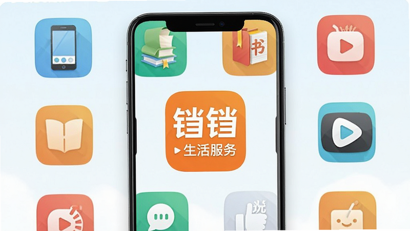 һ�������ֻ���Ļ��ʾ����APP�������棬�����ж����ֻ����ա�ͼ�顢�Ź���С˵����Ƶ�Ȳ�ɫͼ�꣬���־��У�����������������ʸ��壬�ɾ��޶���Ԫ�أ���Ļ����ʾ���֡��������������