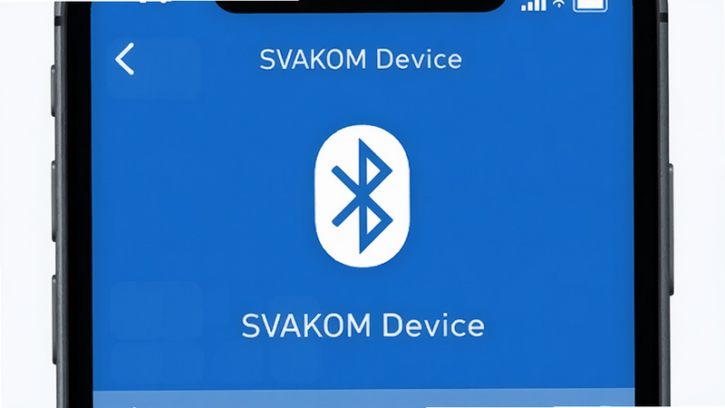 SVAKOM PLUS 蓝牙配对界面,手机显示搜索设备列表,设备名称显示