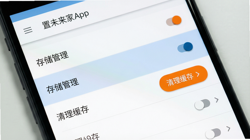 ���壺�ֻ���Ļ����ʾ������δ����App�ġ����á�ҳ�棬���С��洢������ѡ��������·��С��������桱��ť�����֣��б���ʽ��ÿ��һ��������Ҳ��п��ػ��ͷ���Ű棺���������������ɫ�����ֺ�ɫ�����ϵͳԭ����񣬴�Material Design��Ӱ��ϸ�ڣ������б���Ϊǳ��ɫ���������水ťΪ��ɫ�����ʣ�1080p������Ԫ���޾�ݡ�