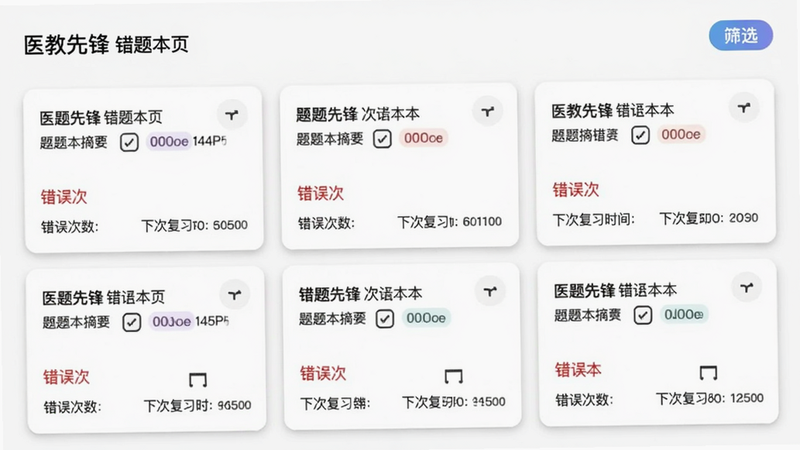 错题本功能: