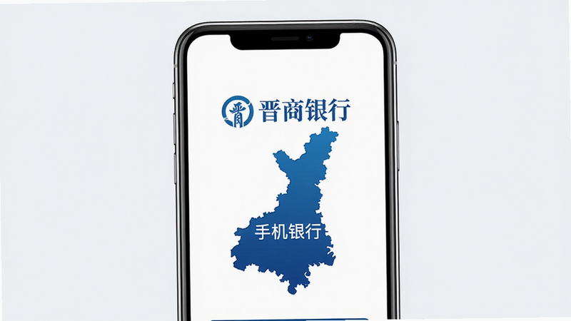 主体:晋商银行手机银行App启动界面,展示Logo与“晋商银行”字样;布局:居中对称,下方有“手机银行”标语;排版:简洁清爽,蓝白配色;风格:现代商务风,高清;细节:背景为山西省地图轮廓,体现本地属性;画质:4K超清,干净无多余元素