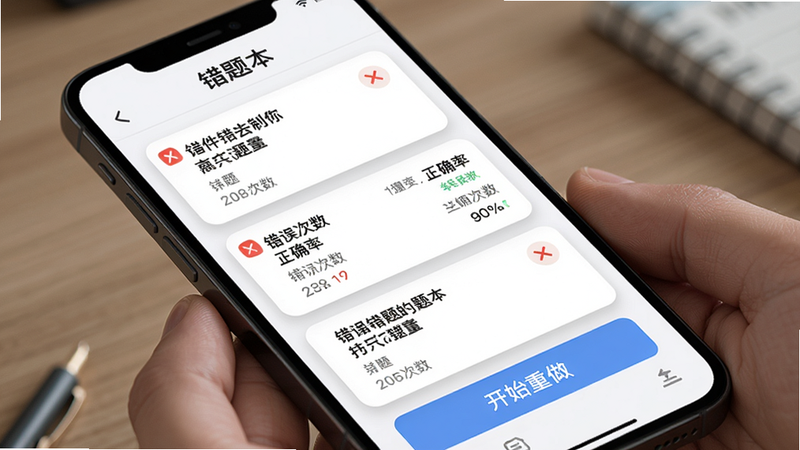 ���壺�ֻ���Ļչʾ�����Ȿ��ҳ�棬���֣��������⡰���Ȿ�����в��б���ʾ�������ݡ������������ȷ�ʣ��ײ�����ʼ��������ť����񣺿�Ƭʽ��ƣ������Ӱ��ϸ�ڣ�ÿ�ſ�Ƭ�к�ɫ��������ǣ����ʣ�ϸ�壬����������
