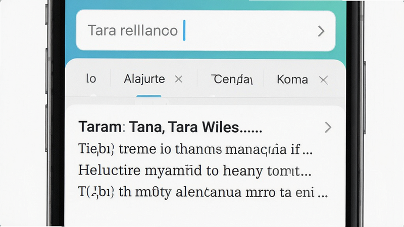 Tara翻译功能界面,手机屏幕上方输入框,下方显示双语翻译结果,语言选择列表,风格简洁明亮,高清画质,干净,文字'Tara翻译'