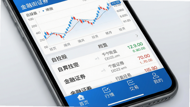 一幅现代商务风格的手机屏幕特写,屏幕中显示