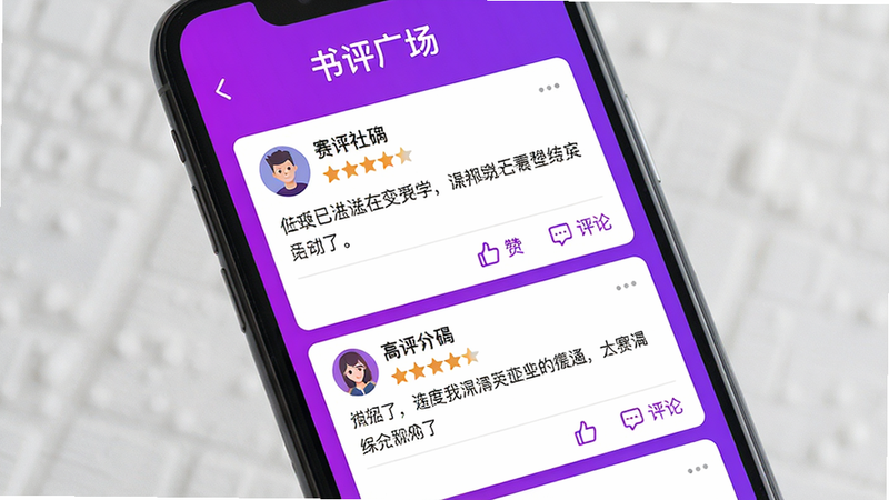 ����: �ֻ���Ļ��ʾ�����澭����ҳ�棬�����С������㳡�����⣬�·����û����ۿ�Ƭ��������: �ٲ������֣���Ƭ���û�ͷ���ǳơ����ֺͶ��������: �罻app�����ɫ��������ɫ��׺��ϸ��: ��Ƭ�ײ��е��޺�����ͼ�ꡣ����: �ɾ����޶���Ԫ�ء�
