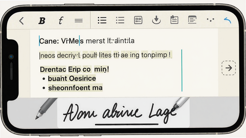 չʾ����App���ı��༭����Ľ�ͼ������Ϊ�ֻ���Ļ���Ϸ��и�ʽ���������Ӵ֡�б�塢�б���ͼ�꣩���м�Ϊ����������ʾһ�δ��в�ͬ��ʽ�����֣����⡢�Ӵ֡��б������·�Ϊ��д�������бʼ�ʾ���������������������������װ�ɫ������ϸ��