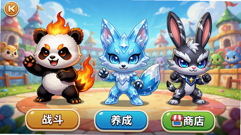 ���޶�ʿ�Ծ���Ϸ�����棬������ɫ�ʰ�쵵�ͯ��������������վ����ֻ���ޣ�������è����������������ã����ǰڳ�ս����̬������ײ��С�ս�����������ɡ������̵ꡱ��ť������Q�濨ͨ��񣬻��������������޶���Ԫ�أ����ʸ��塣
