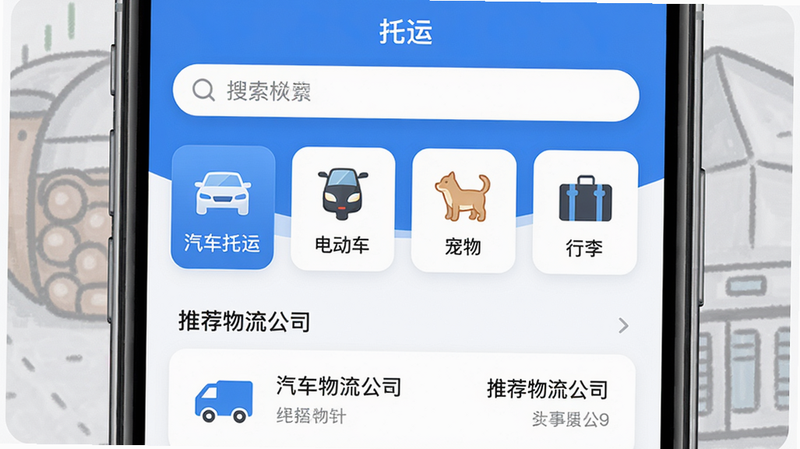 ���壺�ֻ���Ļ��ʾ�����ˡ�APP��ҳ�������������綯������������ͼ�갴ť�������������Ű棺���ĶԳƣ��Ϸ����������м����ͼ�꣬�·��Ƽ�������˾�б�����񣺱�ƽ��������ɫ�����ִ���ࡣϸ�ڣ�ÿ��ͼ���·������ı�ǩ�硰�������ˡ������ʸ��壬�޶���Ԫ�ء�
