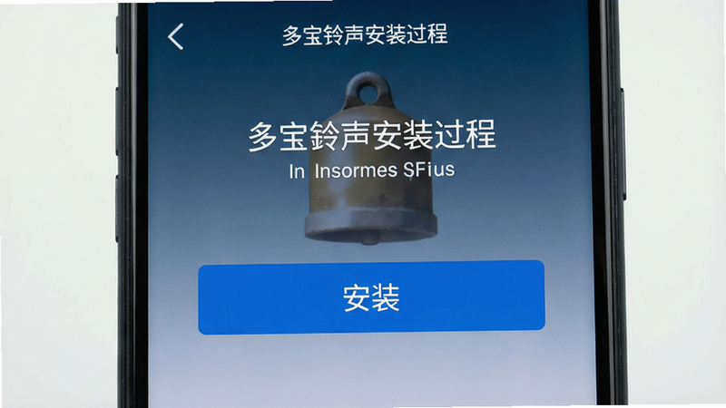 多宝铃声安装过程截图,手机屏幕显示安装界面,有“安装”按钮,背景干净,简洁,高清画质