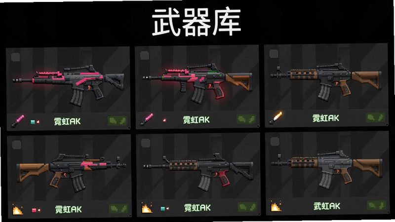 Block Strike武器商店界面,多款枪械皮肤展示,如