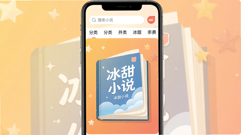 ���壺����С˵APP�����棬���֣��ֻ���Ļ����չʾ���Ϸ����������ͷ����ǩ���м���һ�������ĵ����飬��������Ϊůɫ������񣺱�ƽ��UI��ƣ�ϸ�ڣ��鼮������С�����С˵�����������ʣ�����4K���ɾ��޶���Ԫ��