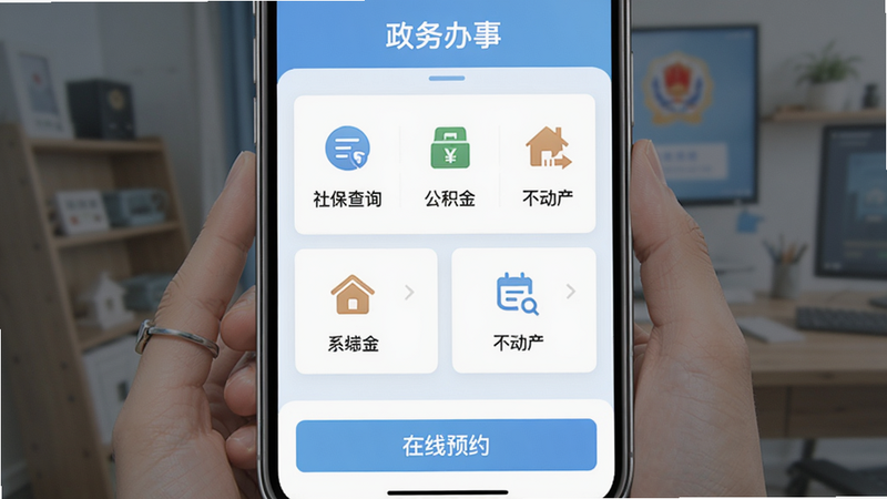 ����ͨAPP�ġ�������¡�����ҳ�棬��ʾ���籣��ѯ���������𡱡�������������ڣ�ÿ����ڴ���Сͼ�꣬ҳ��ײ��С�����ԤԼ����ť��������ÿ�Ƭʽ���֣�ǳ��ɫ�������ʸɾ����޶���Ԫ�ء�