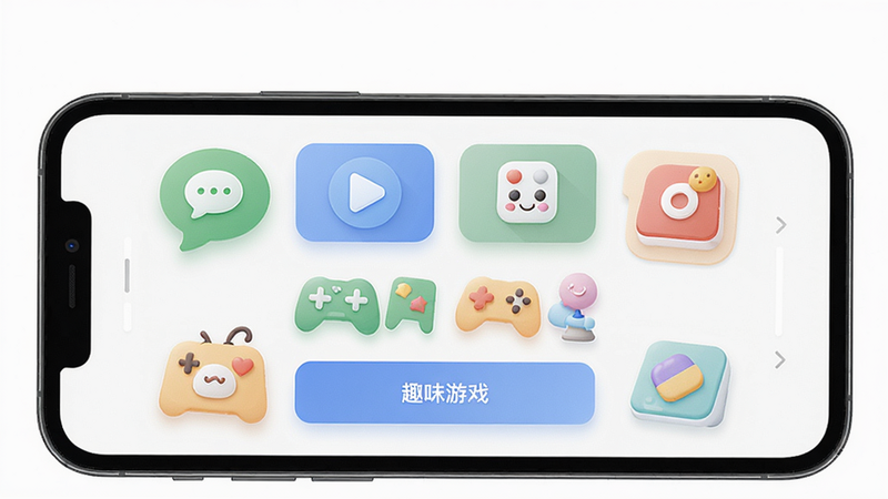 ���壺Wuliao����������չʾ���ֻ���Ļ������ʾ����ͼ�꣬�������࣬����ִ���ƽ����ϸ�ڰ�����������족��Ȥζ��Ϸ���Ȱ�ť�����ʸ��壬�ɾ��޶���Ԫ�ء�