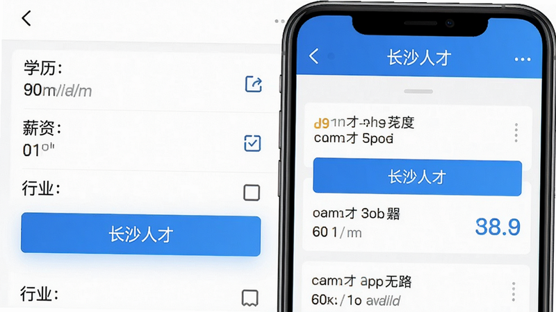 һ��չʾ��ɳ�˲�Appְλɸѡ����ĸ����ͼ�����Ϊɸѡ�����б���ѧ����н�ʡ���ҵ�����Ҳ�Ϊ���Ԥ�����ֻ����涥���С���ɳ�˲š����������Ϊ�ִ���ƽ��UI����ɫ�Ͱ�ɫ���䣬����ɾ����ص�ͻ��ɸѡ��ť�ͽ��������