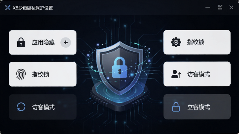X8沙箱隐私保护设置界面,显示
