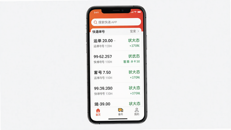 ��ͨ���APP�ٷ������棬�ֻ�����չʾ�������������м����б���ʾ�˵��ź�״̬���ײ�������������ҳ��������ļ����ҵģ�ͼ���࣬������ɫ�����廭�ʣ��ɾ��޶���Ԫ��