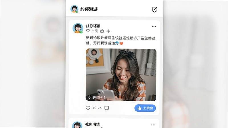Լ�����罻��̬ҳ���ͼ������Ϊ��Ϣ����Ƭ�������������У�������������ϸ�ڰ����û�ͷ��������ͼ���������۰�ť���������������ɾ���
